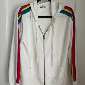 Brand New J. Society rainbow stripe zip up hoodie
